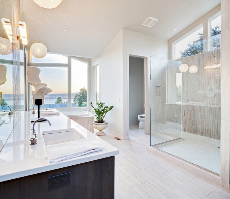 Bathroom with Large Glass Shower